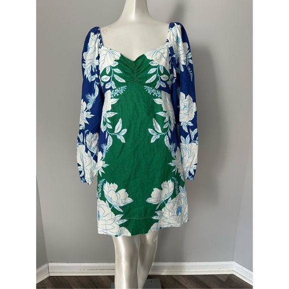 Farm Rio Soft Garden Puff-Sleeve Mini Dress Small $190 - Picture 3 of 7